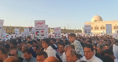 الآلاف من أهالى المنوفية ينظمون وقفة احتجاجية لدعم غزة ورفض التهجير