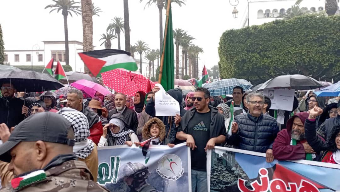 حراك تضامني مع غزة في الدار البيضاء في المغرب
