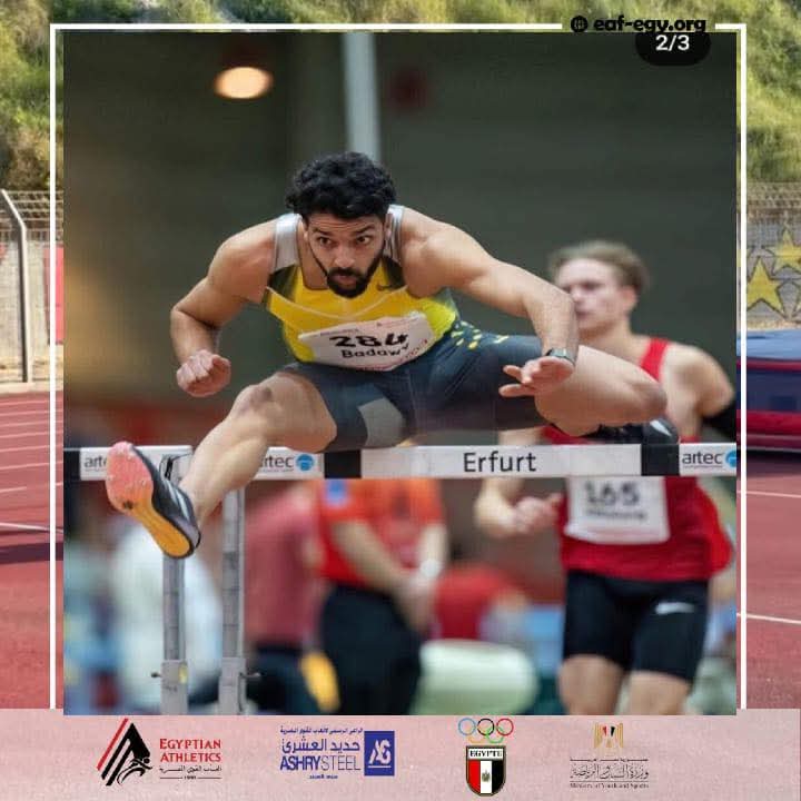 يوسف بدوي يقتنص فضية سباق ١١٠ متر حواجز فى قبرص.