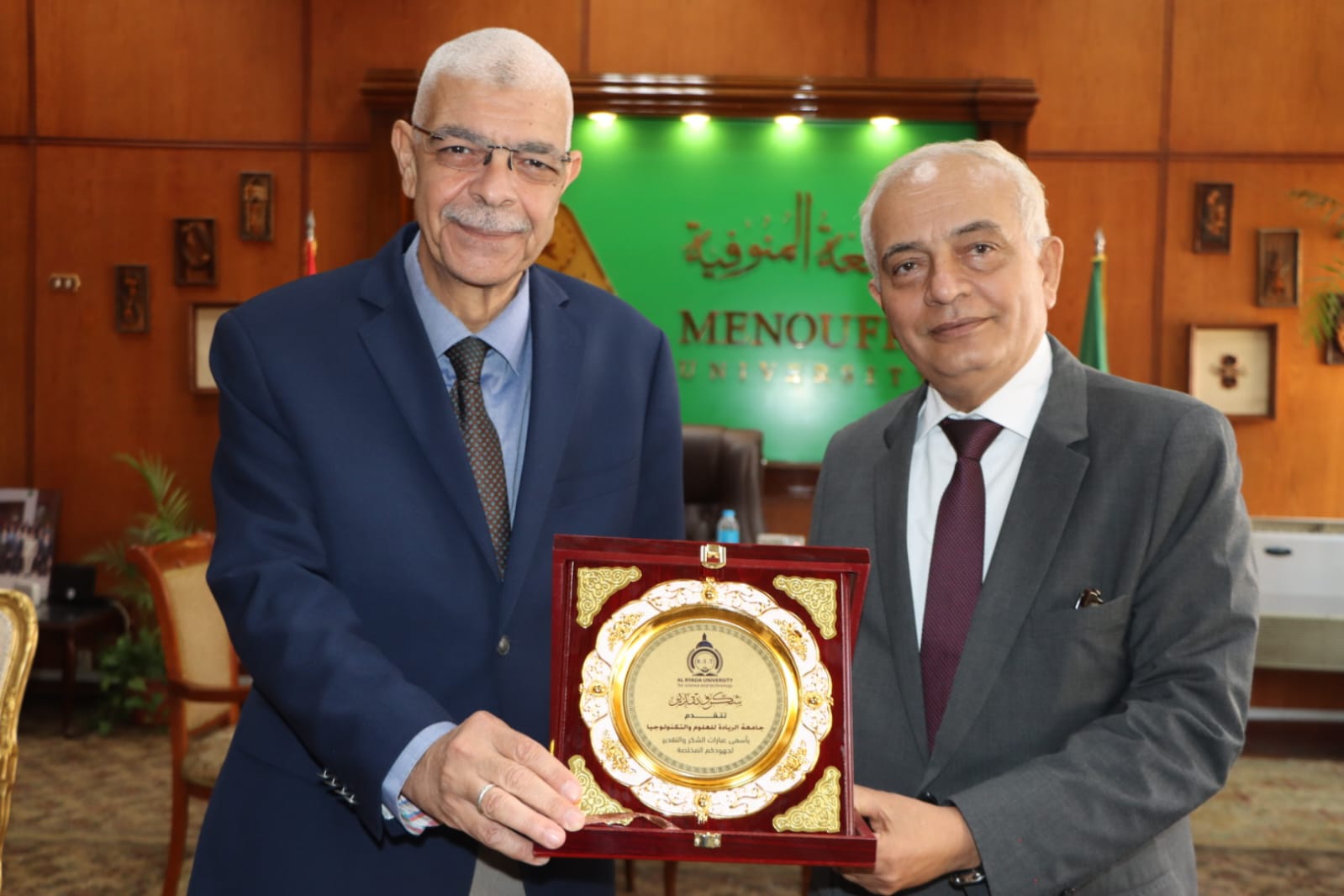 رئيس جامعة المنوفية يلتقي رئيس جامعة الريادة للعلوم والتكنولوجيا بالسادات لبحث آليات التعاون المشترك في المرحلة القادمة