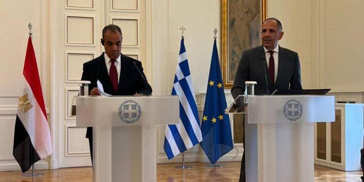 وزير الخارجية يلتقى نظيره اليونانى “جورجيوس جيرابيتريتيس”