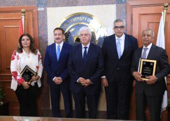 وزير التعليم العالي ومحافظ المنوفية ورئيس جامعة مدينة السادات يفتتحون مقر جامعة مدينة السادات الأهلية