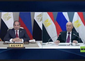 بوتين والسيسي يشاركان عبر الفيديو في مراسم تركيب وعاء المفاعل النووي المصري في محطة الضبعة