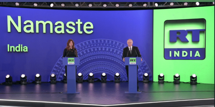 بوتين يطلق بث قناة “RT India” من نيودلهي