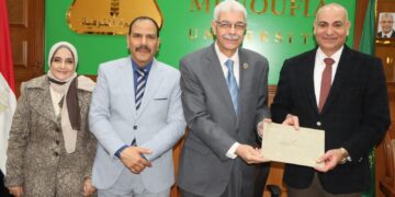 مجلس جامعة المنوفية يكرم الكليات الفائزة فى مسابقة أفضل كلية في استقبال الطلاب للعام الجامعى ٢٠٢٥/ ٢٠٢٦