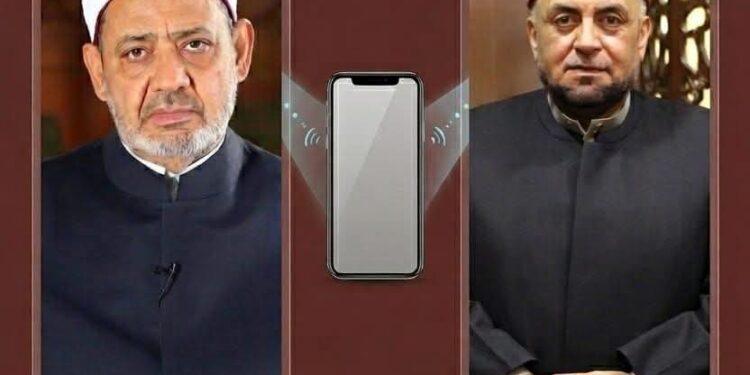 من الاراضى الفلسطنية”السعافين “يعبر عن فرحتة بمهاتفة فضيلة الامام الاكبر شيخ الازهر الشريف للاطمئنان عل صحتة .