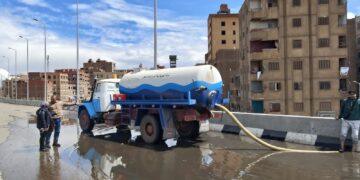 استمرار جهود «مياه القليوبية» في رفع تجمعات مياه الأمطار على مدار الساعة