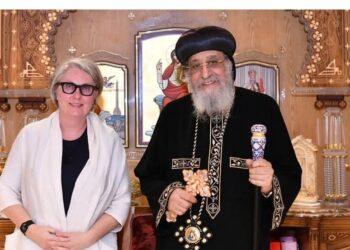 السفيرة الفنلندية بالقاهرة تلتقى مع البابا تواضروس الثاني