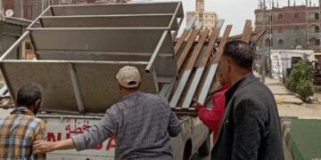 تحرير 54 محضر إشغال وإزالة فورية خلال حملات مكبرة بالشهداء والباجور وحى شرق شبين