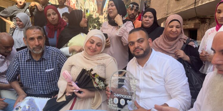 المطرية تحتفل بكتب كتاب العروسين أحمد محمود عسل ونسمة سمير دربالة