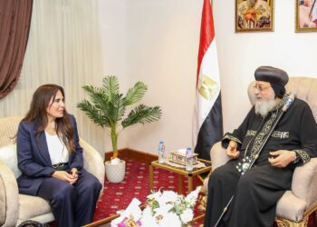 وزيرة الإسكان تلتقي قداسة البابا تواضروس الثاني بمدينة العلمين الجديدة