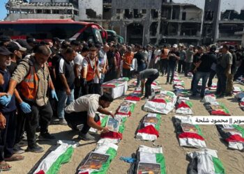تشييع جثامين 50 شهيدًا بعد انتشالهم من تحت أنقاض منازلهم في غزة