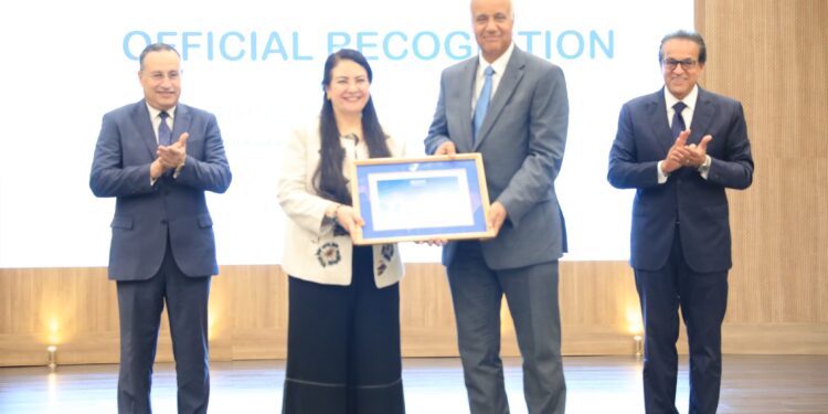 وزيرا الصحة والتعليم العالي والقائم بعمل وزير الثقافة يشهدان احتفالية جامعة العلمين الدولية بالحصول على اعتراف منظمة الصحة العالمية كأول جامعة معززة للصحة في مصر وإفريقيا